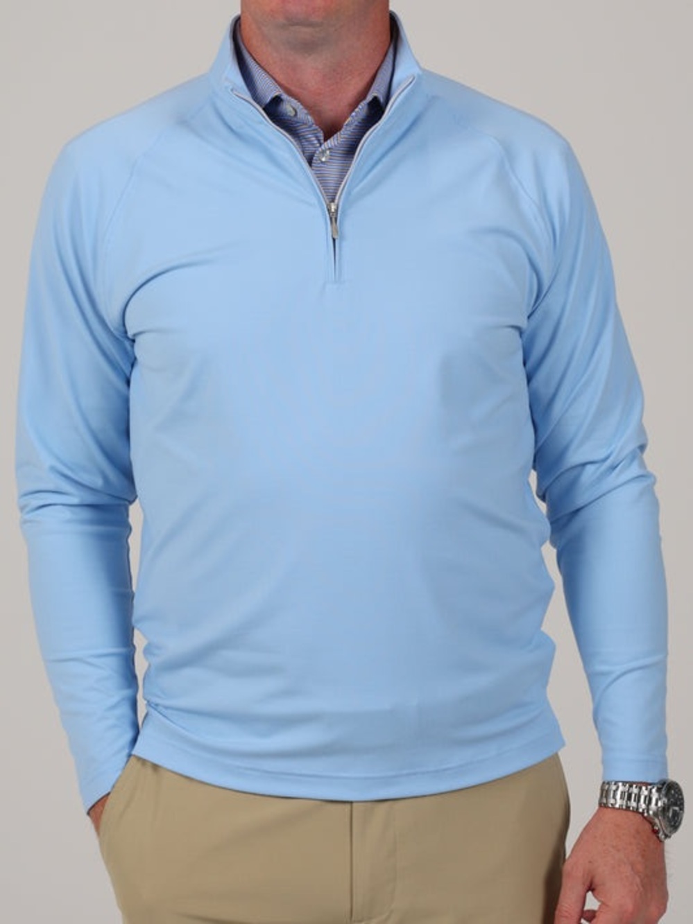 Donald Ross Performance Pullover Men’s Large Blue 1/4 Zip Golf Layer